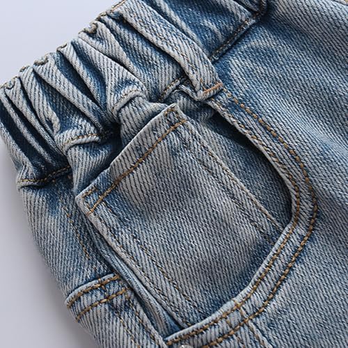 Teen Girls Jeans Wide Leg High Waist Baggy Denim Pants with Pockets Y2K Elastic Waistband Casual Streetwear Outfits4