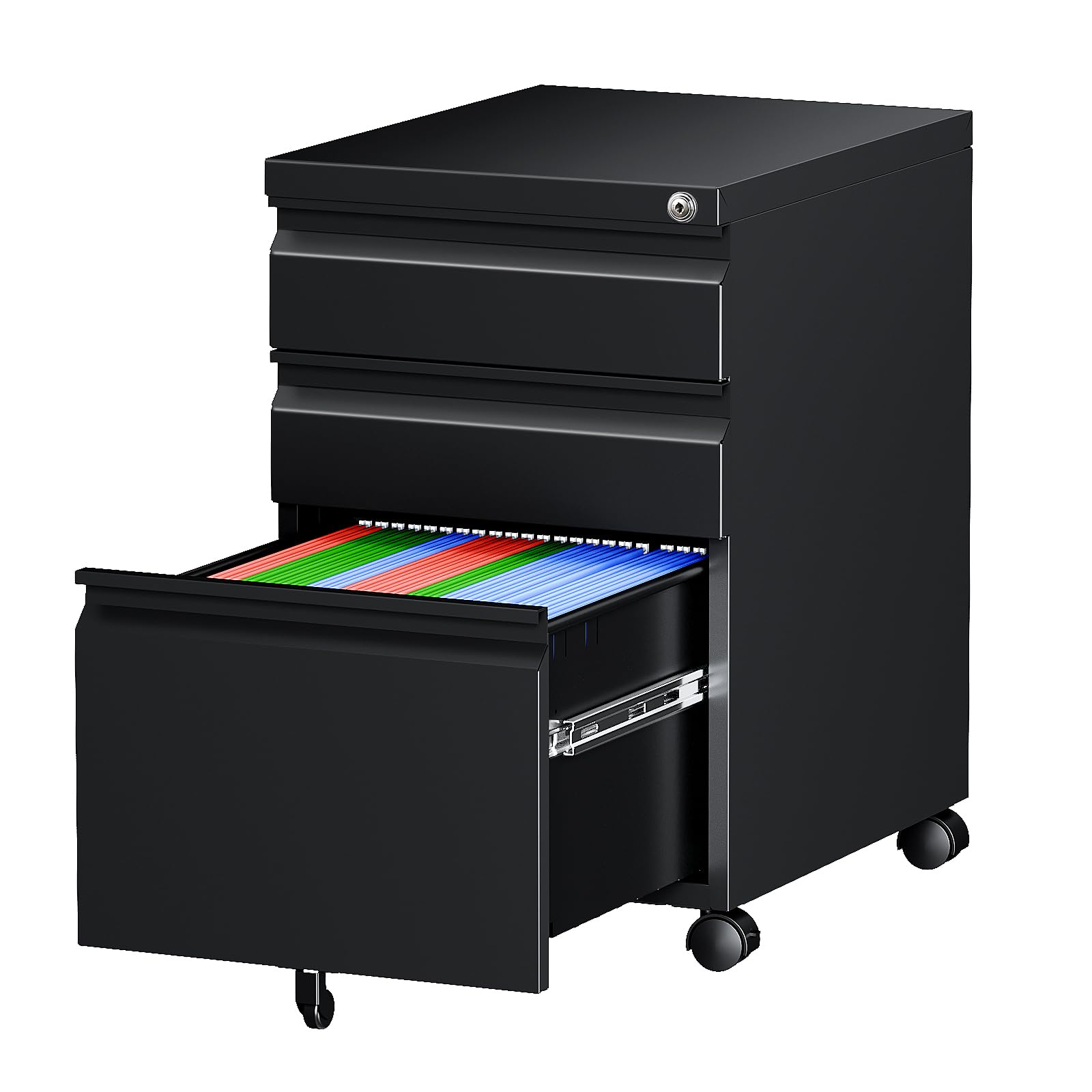 Aazon.co: HollyHOE 3-Drawer Wood File Cabinet, Under Desk Cabinet