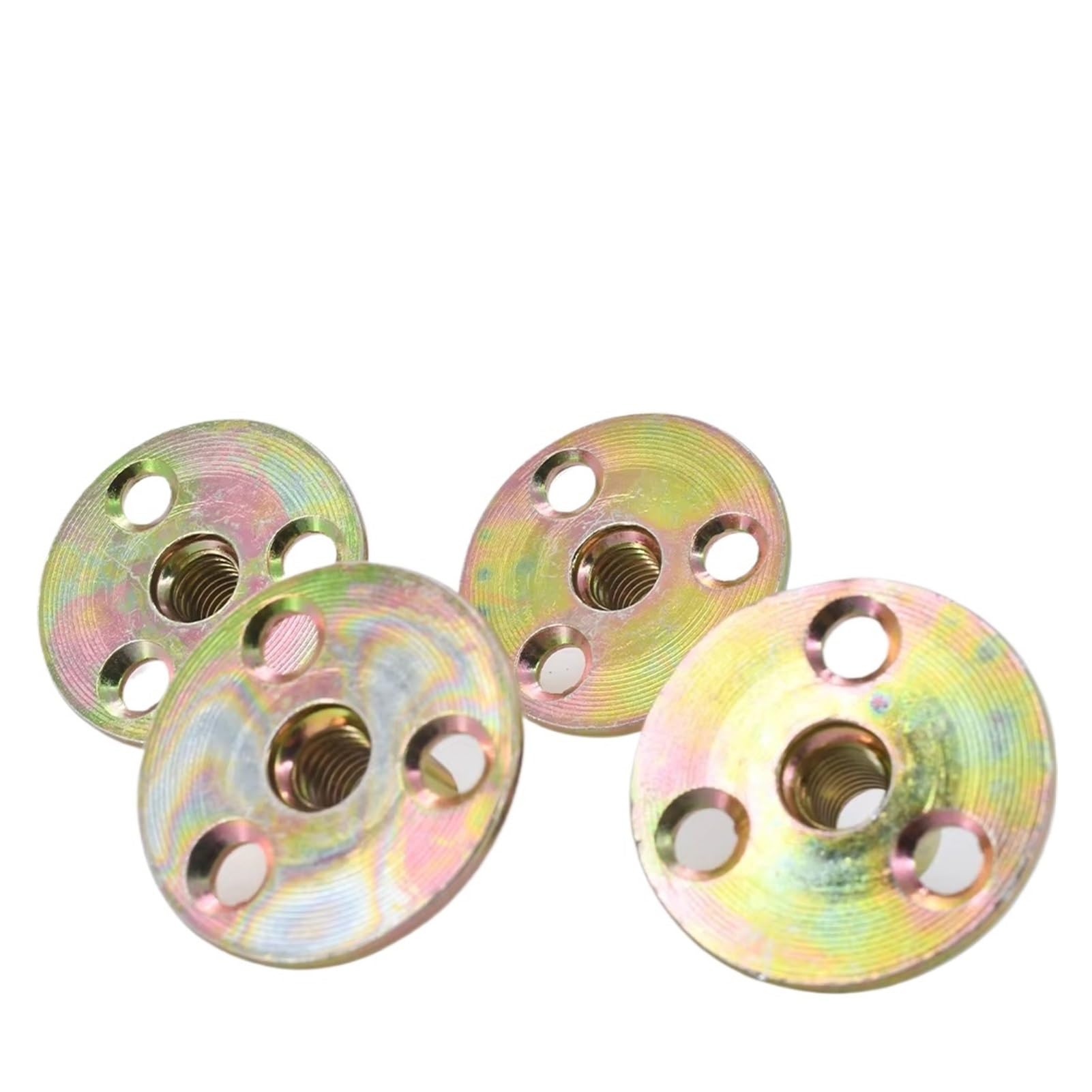 Dado flangiato Dado a piastra in ferro Dadi flangiati a tre fori M6 M8 M10 Filettatura di accoppiamento Blocco di fissaggio for mobili Divano Fissaggio for accessori for mobili Dadi a T(30pcs,M6)