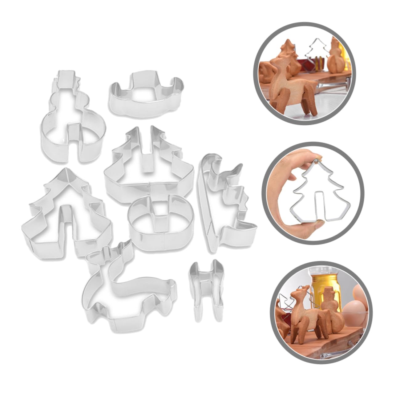 Alipis 40 Stk Ausstechformen Weihnachtsmann Backform silberne Keksformen DIY-Keks weihnachts plätzchenformen keksform ostern entzückende Keksform Keksausstecher im Weihnachtsstil Silver