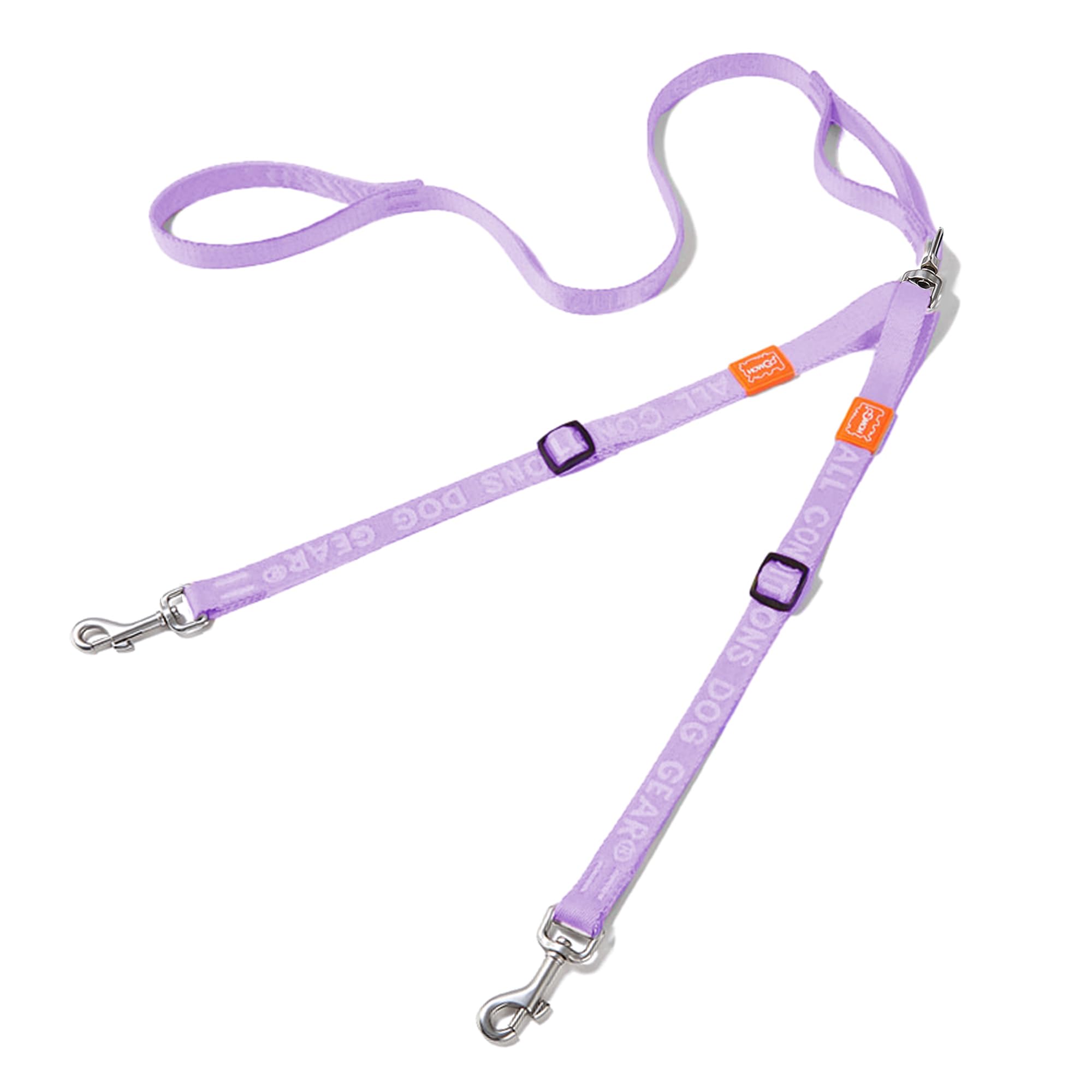 HOWGO Double Dog Leash, No Tangle 360° Swivel, Adjustable Two Padded Handles, Double Clip Dog Leash Coupler Splitter Breeds (Lavender, 4/5'' x 4.8 FT, Std)