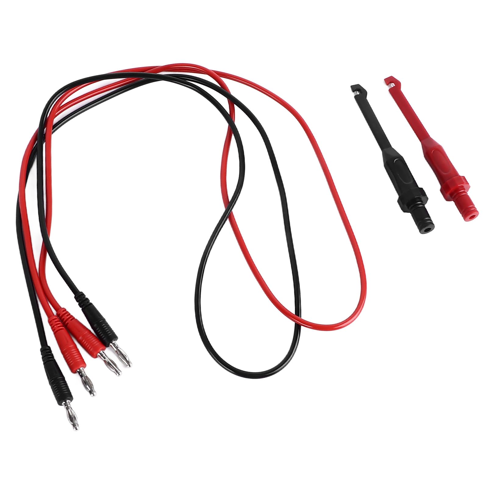 Silicone Resin Banana Plug Test Wire Set, Repair Testing Hooks, Black Red Electrical Testing 1M 10A Wire, Durable, Flexible, 4mm Plug, Wide Applications