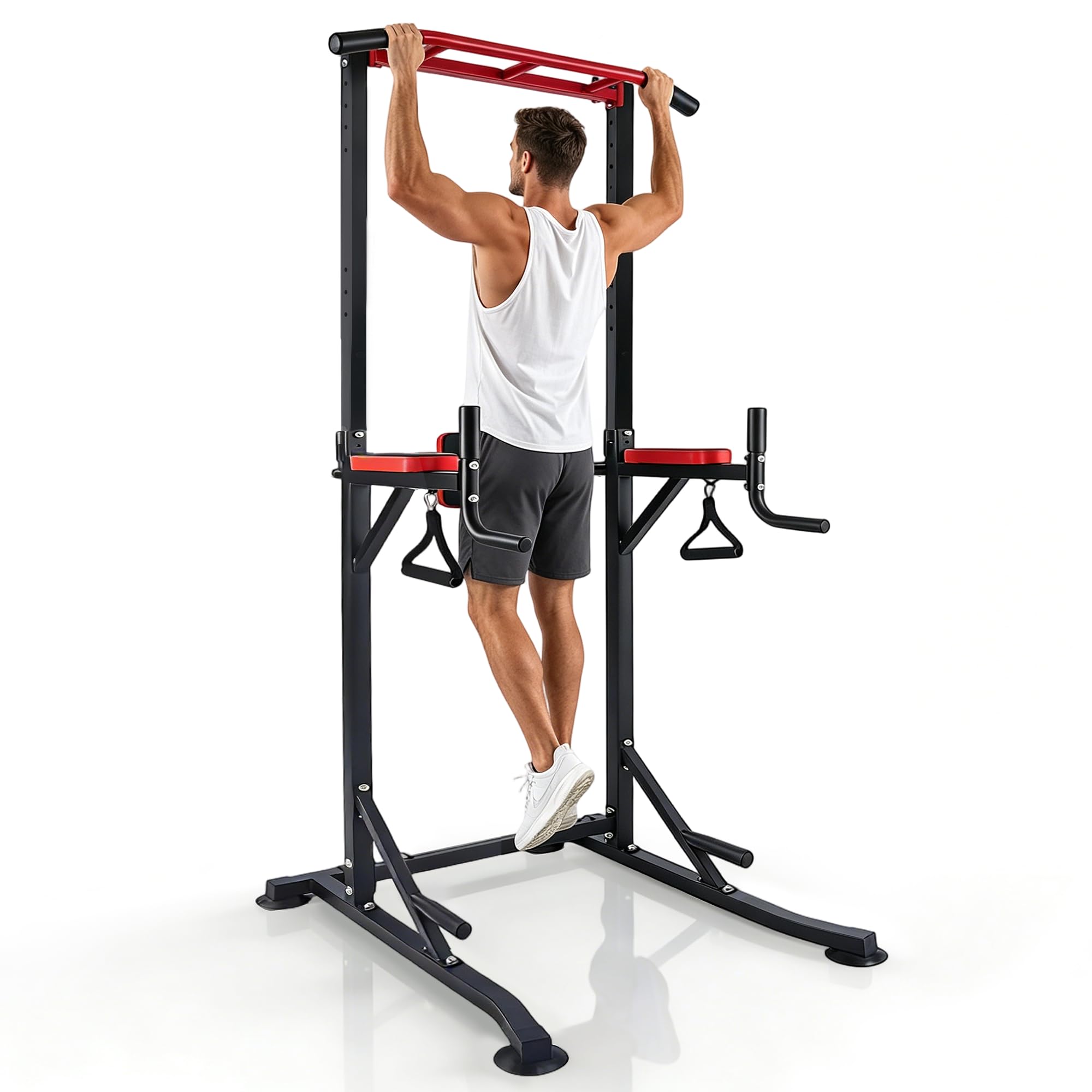 Power Tower Dip Station de traction autoportante – Barre de traction pour le dos – Entraînement de force pour la maison, la gym