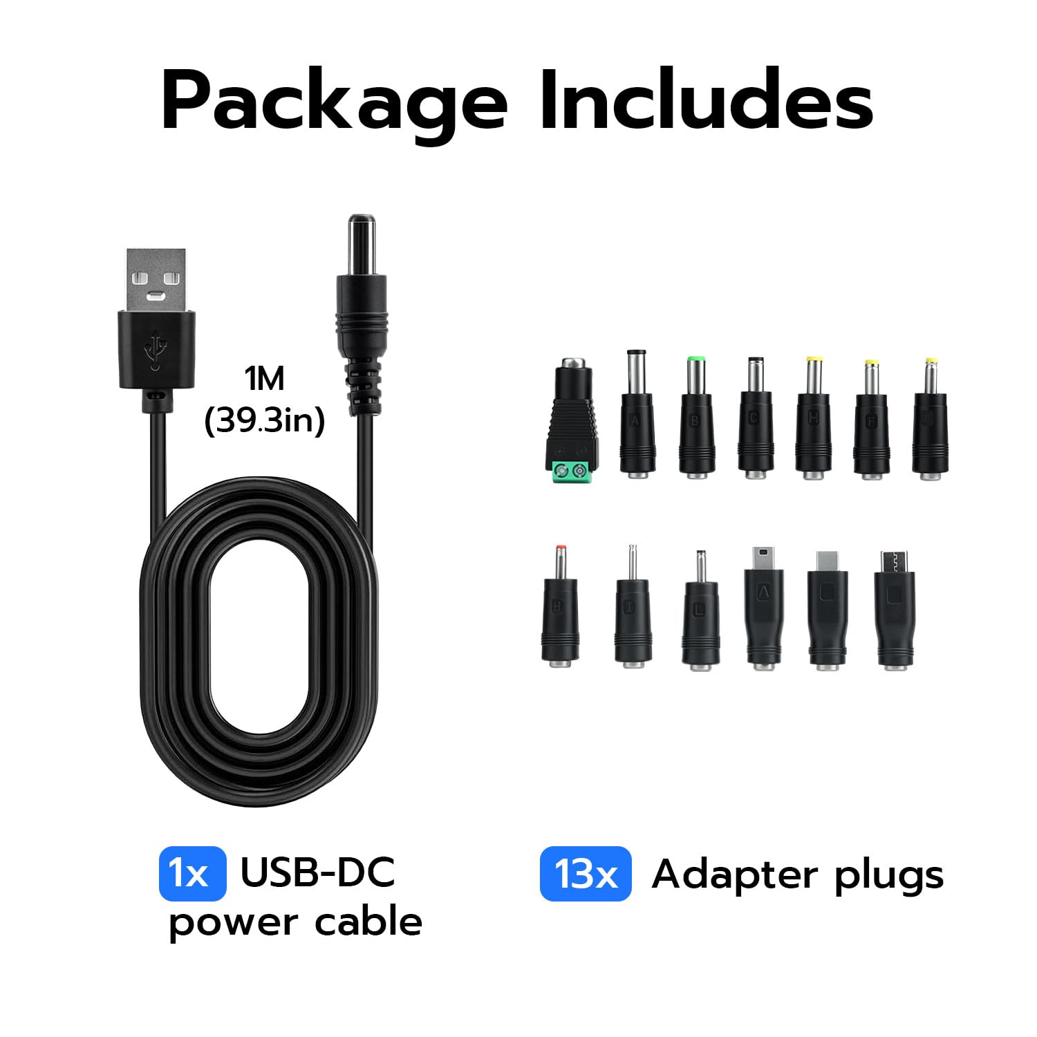 Kabel USB na DC, 13 w 1, USB A na wtyczkę drążoną, kabel do ładowania z 13 wtyczkami, kabel zasilający, kabel zasilający, adapter do routera, TV Box