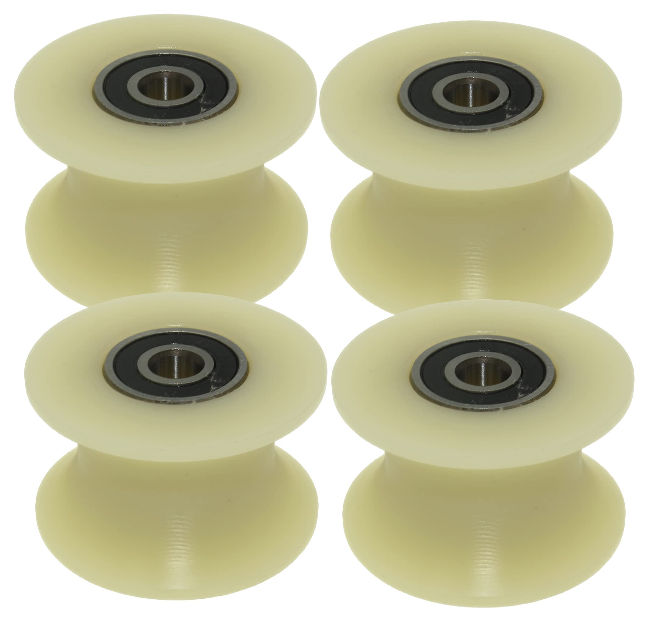 Lot de 4 x 50 mm poulies en nylon usinées avec rainure de 25 mm - Fabriquées en Union européenne, 8 mm Bearings, 4