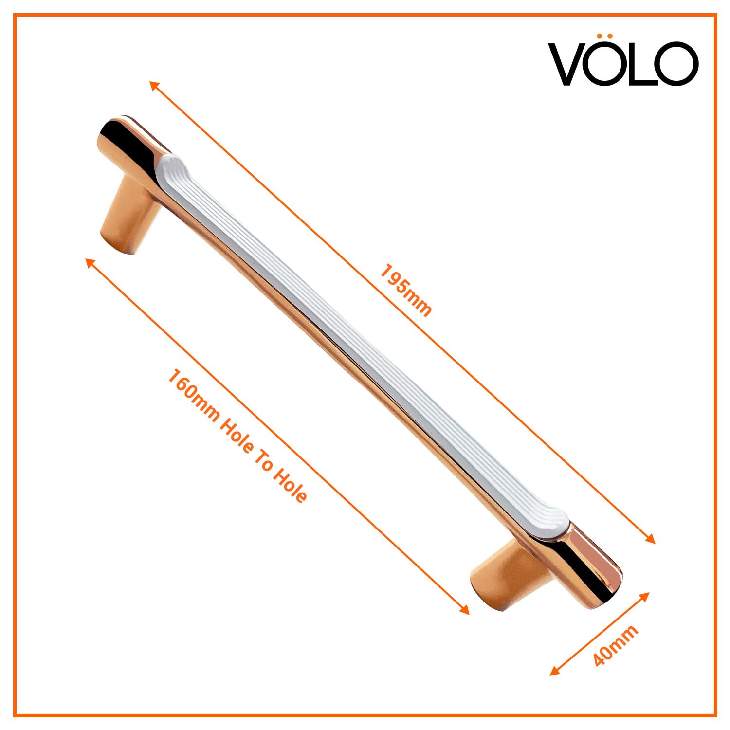 VOLO Rose Gold Cabinet Handles - Sleek Pulls -2 VOLO Rose Gold Cabinet Handles - Sleek Pulls -2