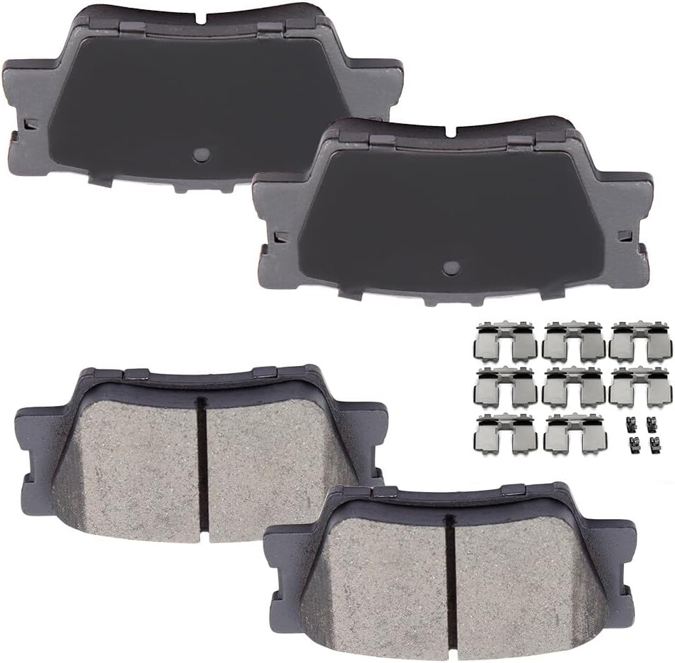 LSAILON [D1212] Rear Ceramic Disc Brake Pads Set For Lexus ES300h ES350 HS250h For Pontiac Vibe For Toyota Avalon For Camry Matrix For RAV4 [4PCS]