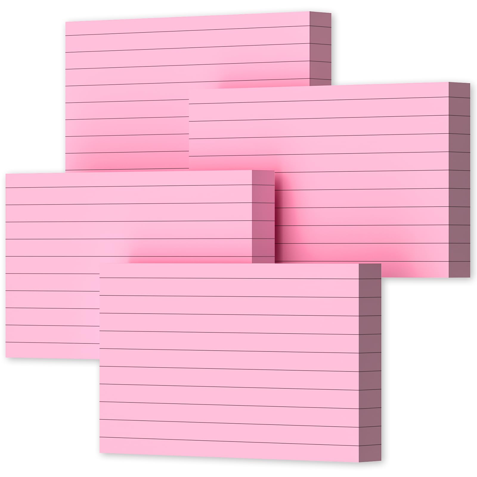 Pink Index Cards 3x5, 200 PCS 3x5 Index Cards Flashcards, Heavyweight Note Cards 3 by 5 Pink Flash Cards Single-Sided Study Card, Ruled 3 x 5 Index Card Ruled Notecard for School Office Home Studying