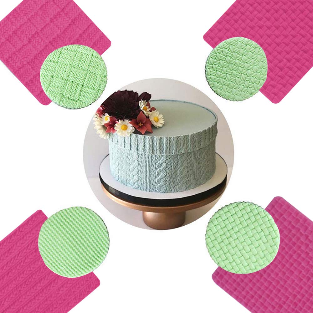 Fondente Per Torte Stampo Per Fondente Per Maglione Lavorato A Maglia, Tappetino Per Decorazioni Per Torte In Silicone Con Struttura A Maglione Per Decorazione Di Torte Decorazioni Pasta Di Zucchero