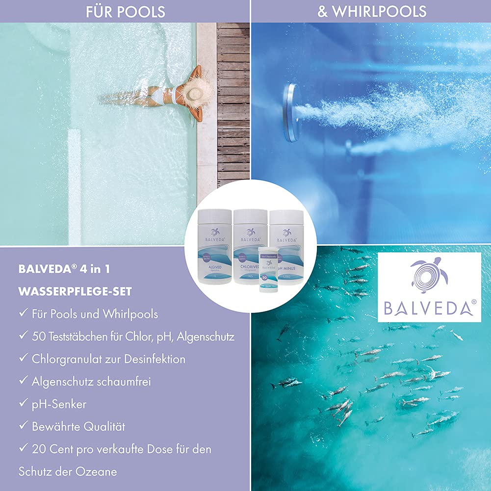 BALVEDA 4 in 1 Wasserpflege-Set für Pool & Whirlpool