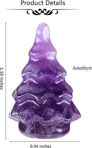 Miniatura 6 de CrystalTears Mini árbol de cristal curativo de aventurina verde tallado con piedra preciosa de Navidad, estatua de árbol de cristal de buena suerte,