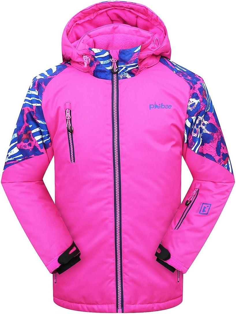 PHIBEE Girls' Sportswear Waterproof Windproof Snowboard Ski Jacket