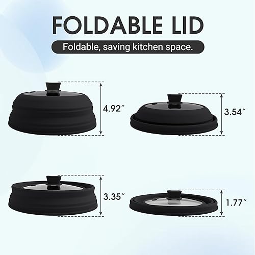 Miniatura 2 de Cubierta de salpicaduras de microondas para alimentos, cubierta plegable de vidrio para microondas, protector de salpicaduras de silicona, apto para