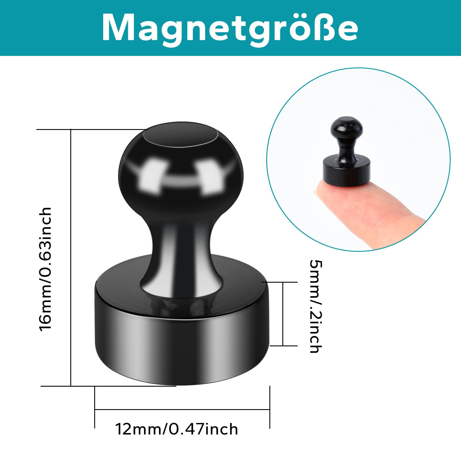 MIN CI 24magnes mocne, do tablicy magnetycznej, małe neodymowe, magnesy na lodówkę, mocne, mini do domu, biura, czarne