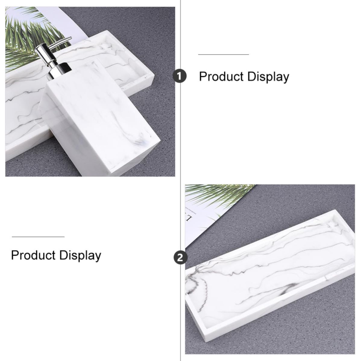 Dispenser di sapone bagno organizer in resina nero con vassoio e 2 bicchieri, set 1 pezzo per bagno e matrimonio