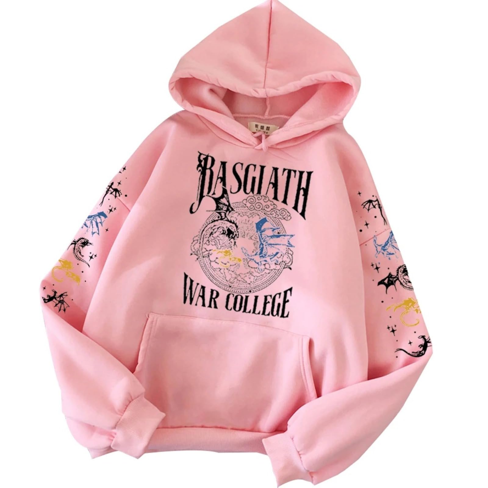 CUTTE Fourth Wing Hoodie | Basgiath War College Graphic Pullover | Fan Merch Sweatshirt Unisex (Pink,S)