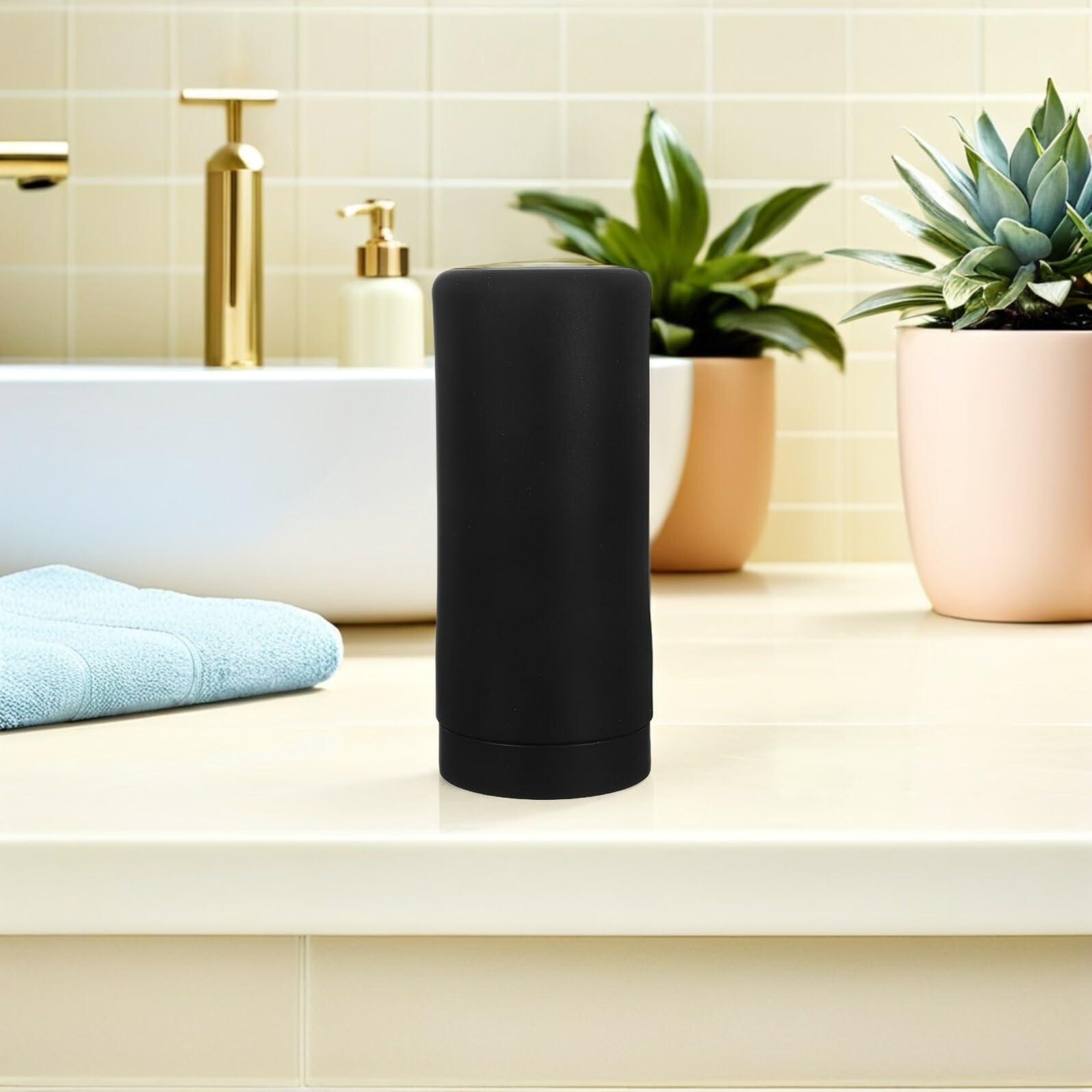 TOYANDONA Dispensador de Jabón Líquido de Silicona Negro Exprimible Botella Recargable para Manos y Lavavajillas Compacto y Portátil para Fregadero de Cocina y Baño Contenedor Higiénico