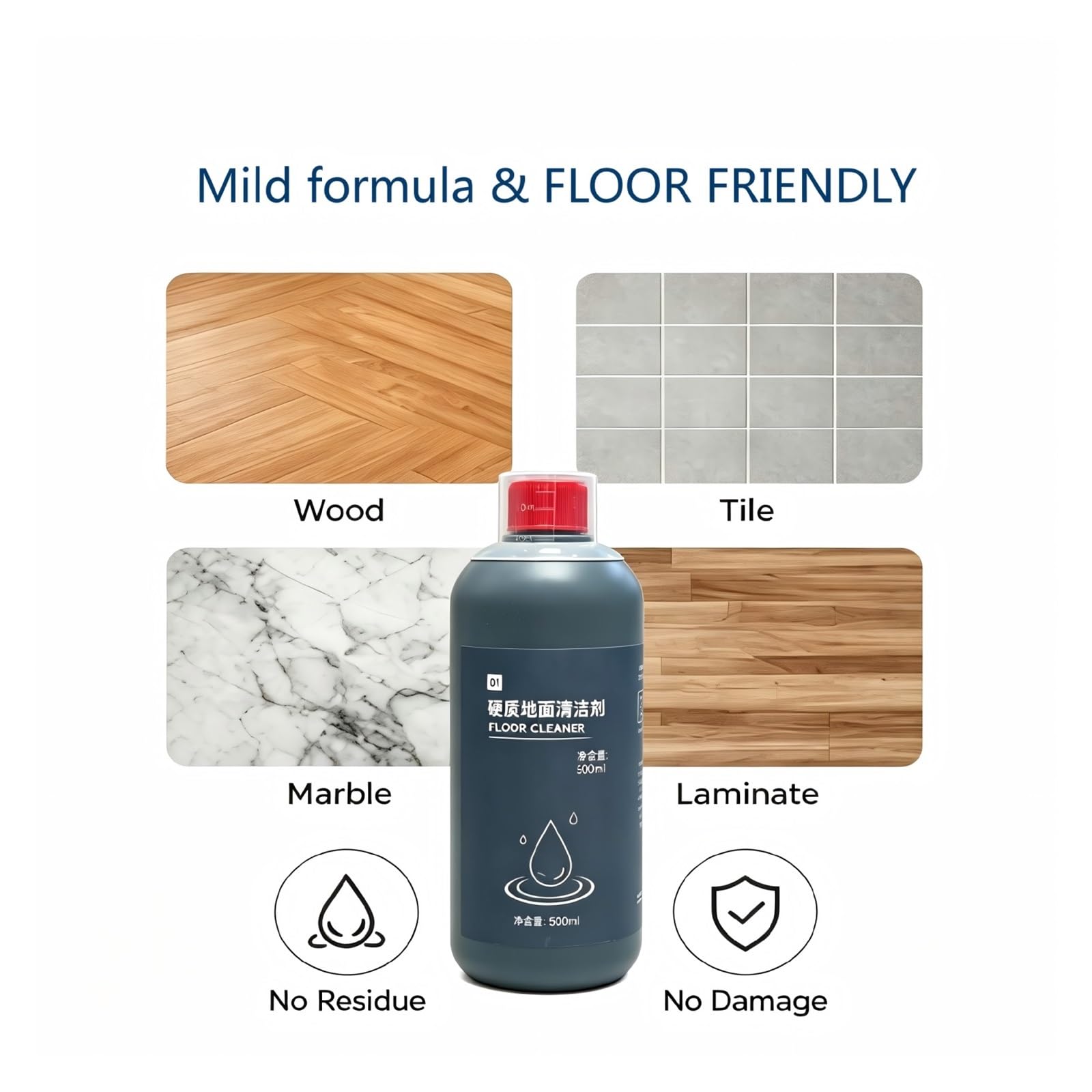 Detergente For Pavimenti Duri, 500 Ml, Compatibile Con Dyson Wash G1 V12 | Rimuove efficacemente le macchie, è delicato sulle superfici ed elimina gli odori sgradevoli(2 bottles)