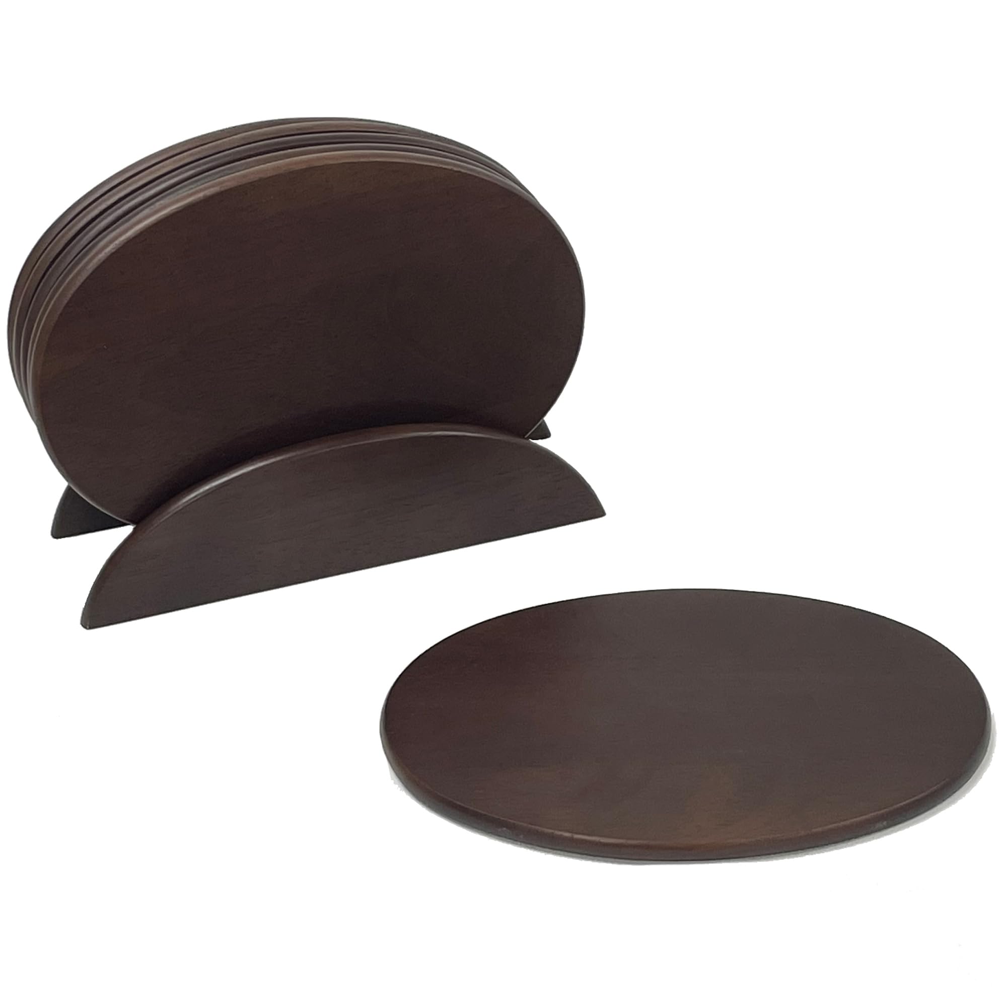 Woodard & Charles 6 Piece Wood Boards with Stand, Perfect for Serving, Sushi, Cheese, Hors D'Oeuvre, Charcuterie, Sandwiches, 7 Piece Set, 9 1/2