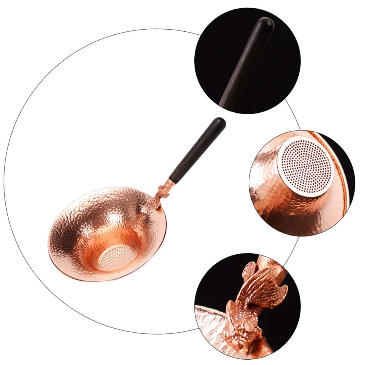 UPKOCH 3 Piezas De Accesorios De Cóctel De Fugas De Té Infusor De Té De Silicona Colador De Metal Colador De Té De Hojas Sueltas Tamiz De Fina Difusor De Té Cobre Madera De