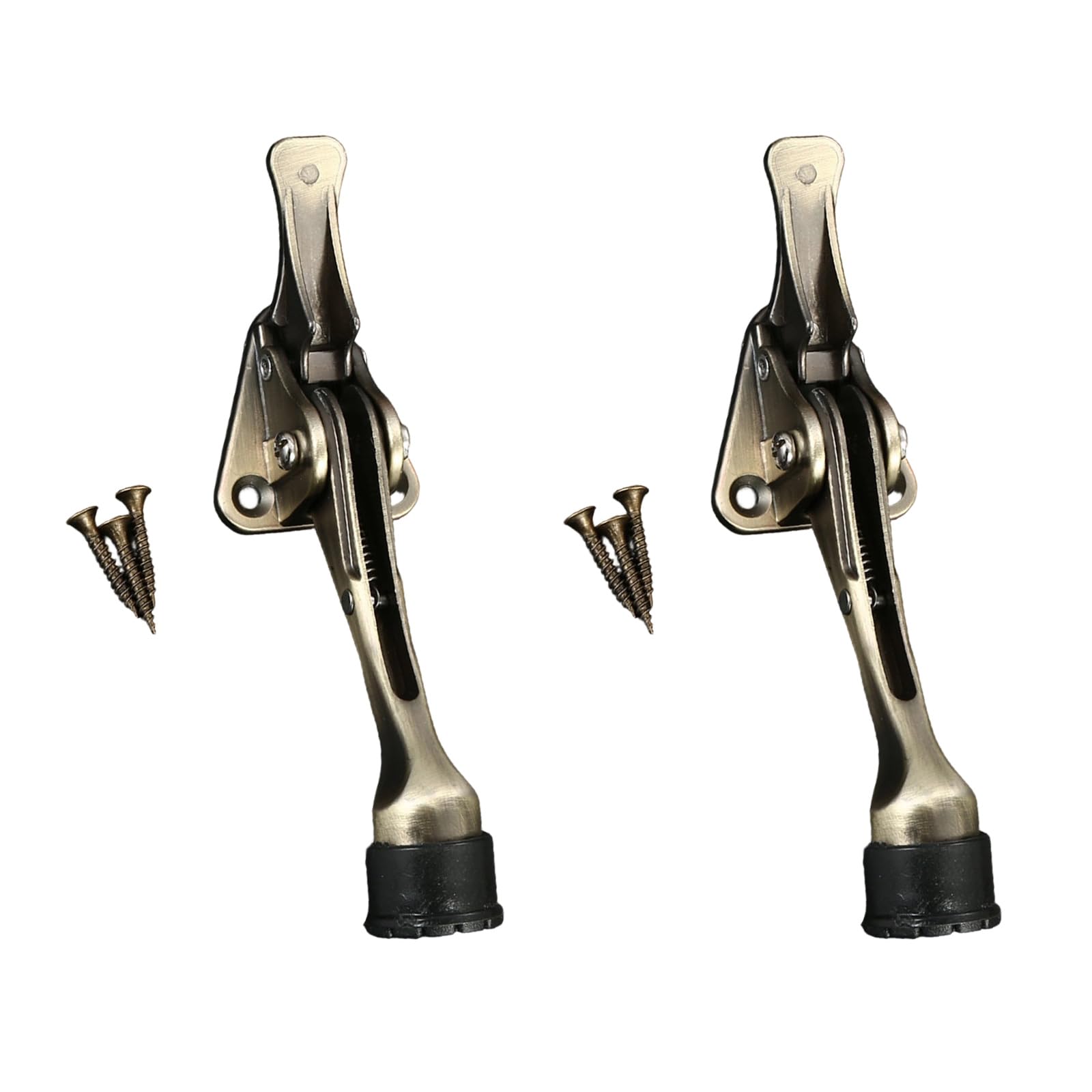 Mekalero Bronze Metal Alloy Doorstop Adjustable Door Holder Kickdown Door Stop With Nonslip Rubber Tip Wall Protector Enduring Wall Protector
