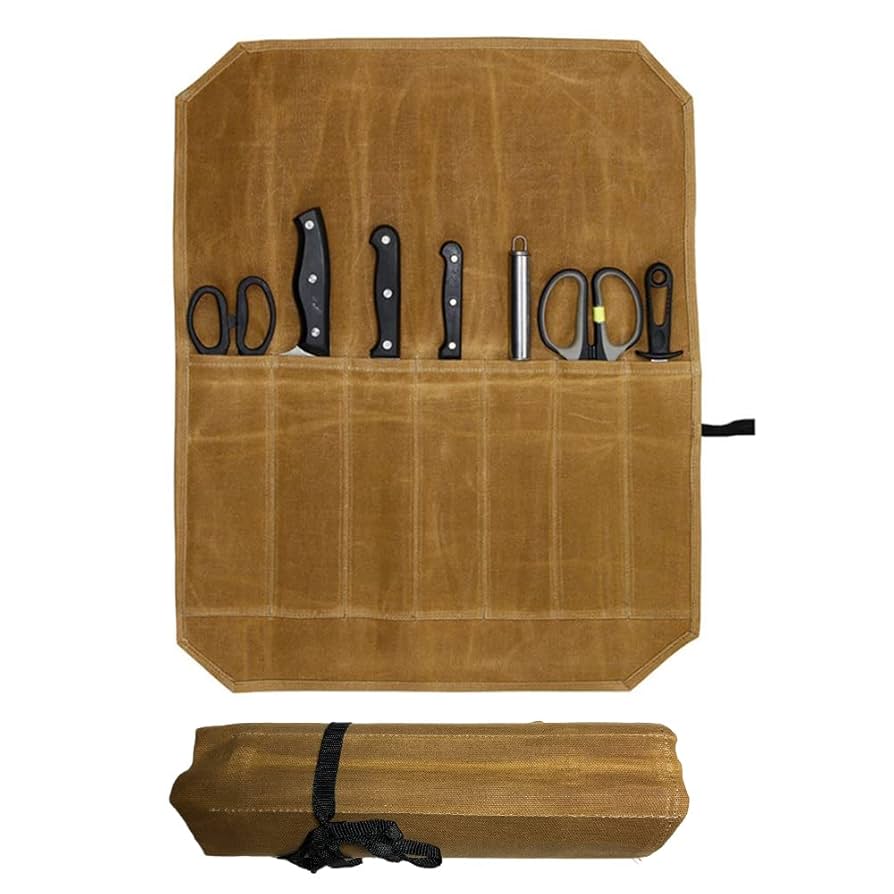 Amazon.co.jp: 包丁ケース 布巻き 防水 帆布 7本収納 コンパクト