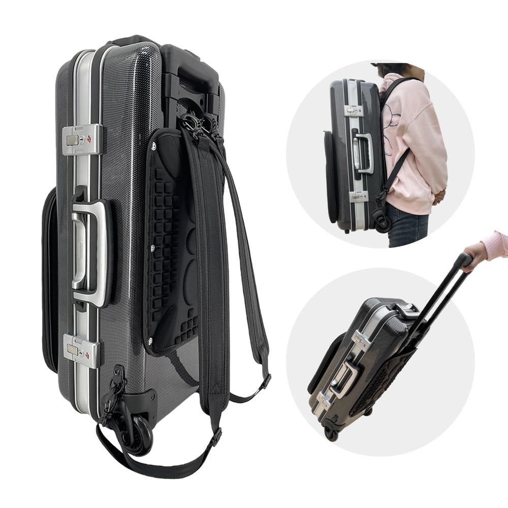 Altsaxophon-Tasche mit Rollen, Karbonfaser, Notenblatt-Tasche, Griff/Schultergurten, Tragetasche für Saxophon-Zubehör