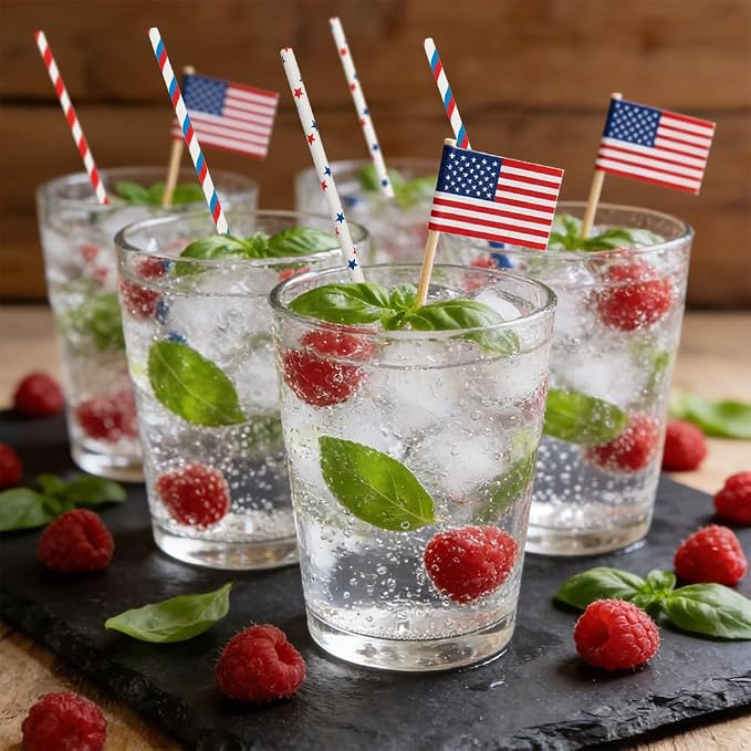 300 pitillos de papel desechables para fiestas Independence Day miniatura 2