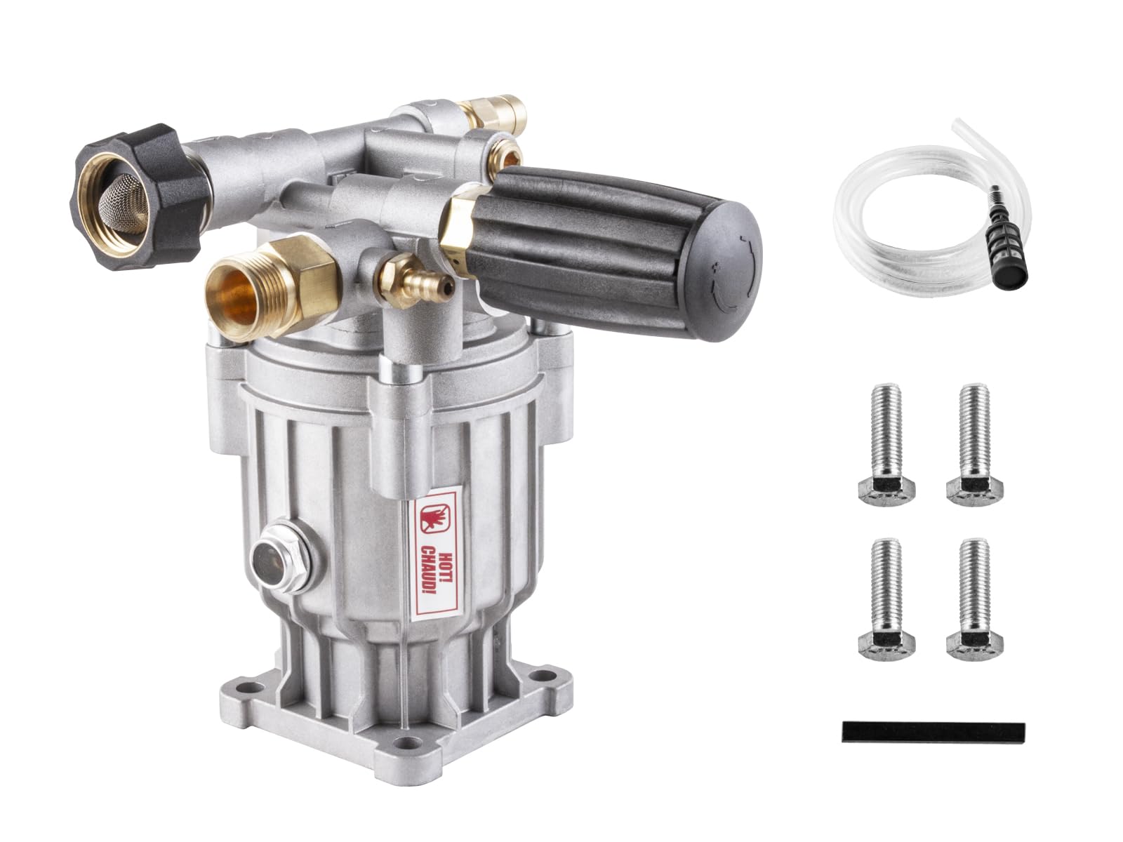 WOJET Pressure Washer Pump, 3/4" Shaft, 3400PSI 2.5GPM, Horizontal Power Washer Pump With Anti-seize, Self-Priming, Replacement Pressure Washer Pump Kit for Dewalt, Simpson, Craftsman, Honda, Generac