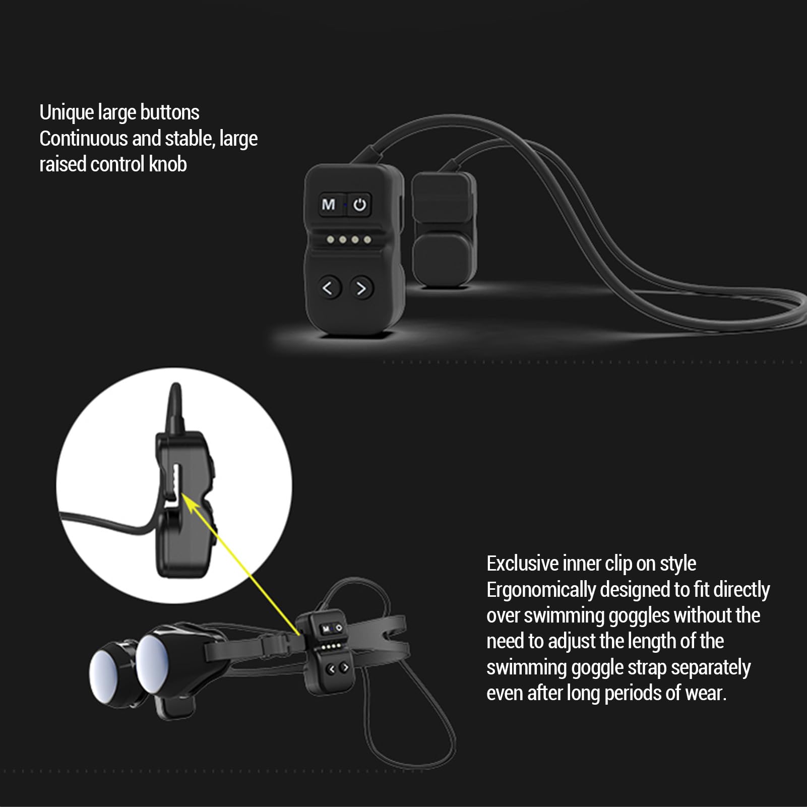 Słuchawki Pływackie, Przewodzenie Kości SW01 Wodoodporny Odtwarzacz MP3 Wbudowany w pamięć 8G, Zestaw Słuchawkowy Bluetooth z Mikrofonem do Pływania do Nurkowania Rowerowy