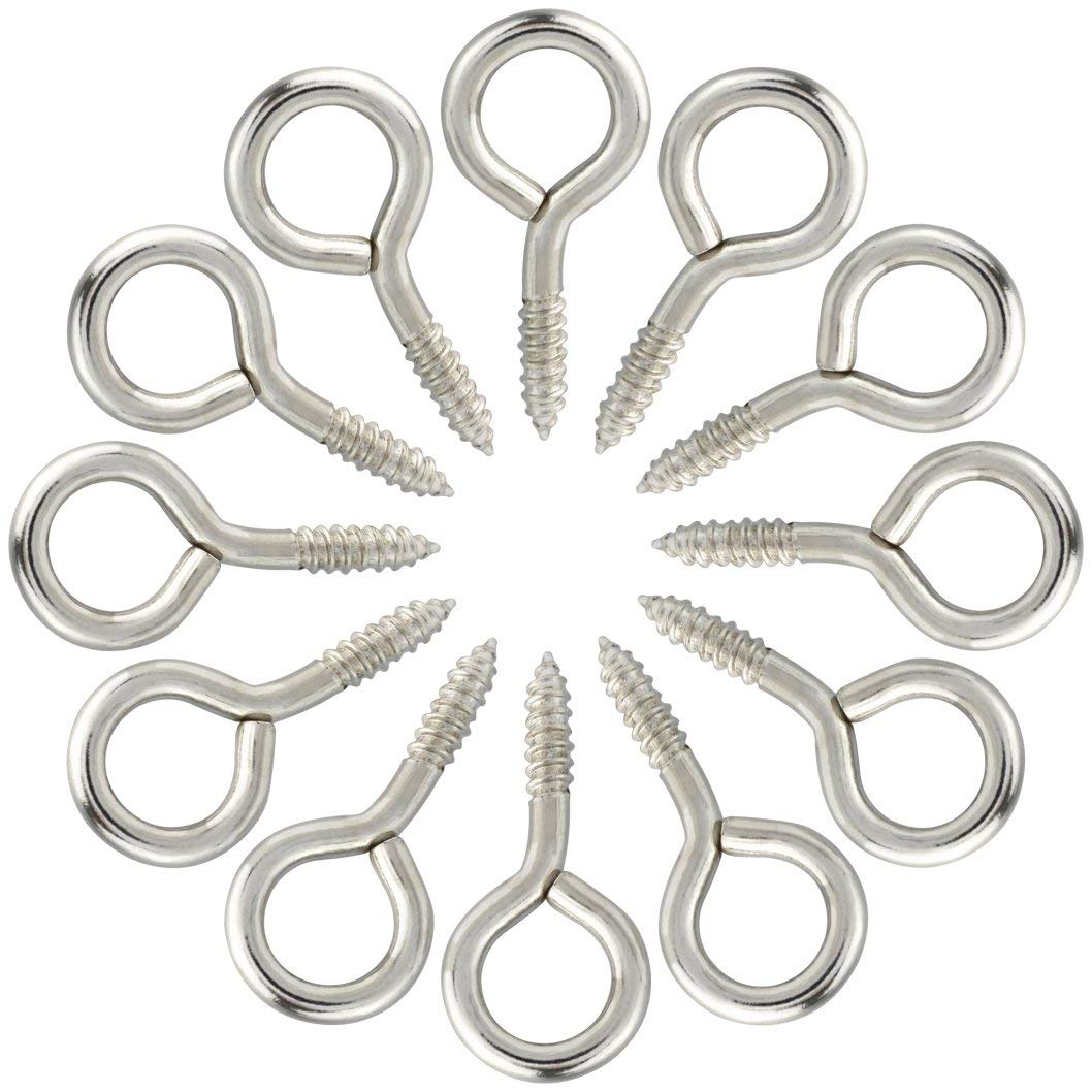 DIY Crafts Pack of 20 Pcs, Small Screw Eyes, 1 inch Small Screw Eyes Metal Eye Screw Hooks Self Tapping Screws H(Pack of 20 Pcs, Small Screw Eyes) 1