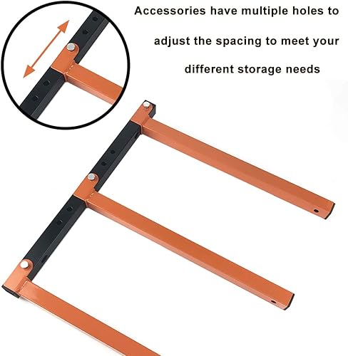 Miniatura 5 de Homydom Organizador de madera y estante de metal para almacenamiento de madera con soporte de pared de 3 niveles, paquete de 2