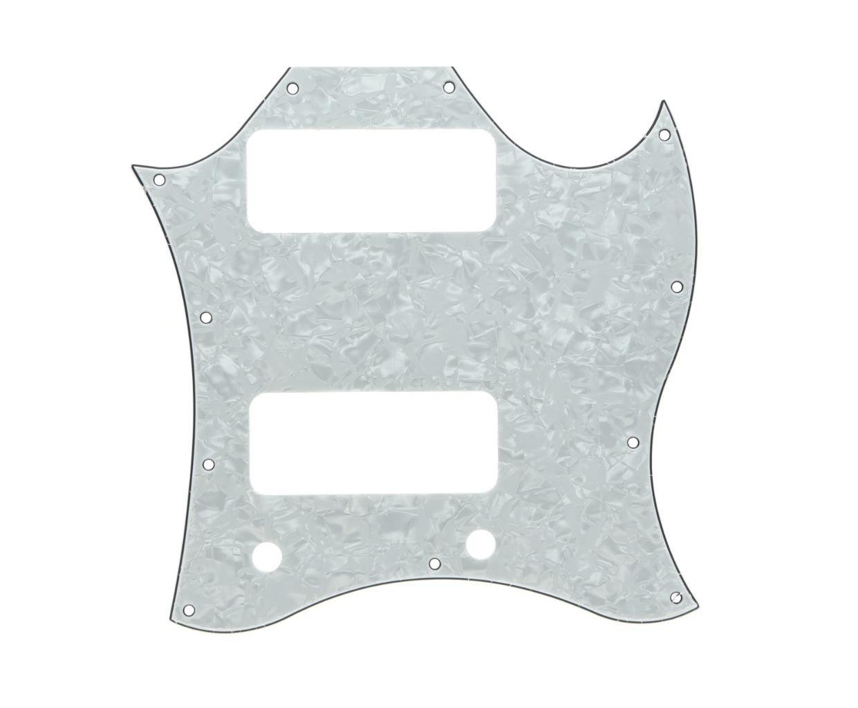 KAISH Standard SG Special Full Face Guitar Pickguard with P90 Pickup Hole White Pearl