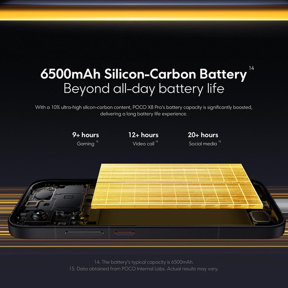 XIAOMI Poco X8 Pro, Smartphone 8+256 GB, Procesador de Alta Gama Dimensity 8500-Ultra, Pantalla AMOLED Ultra-Luminosa, 50 MP, OIS, Negro (con Cargador)