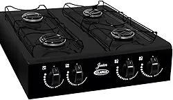 Fogão De Mesa Cooktop Júnior 4 Bocas Preto Compacto Prático E Econômico Portátil A Gás 4 Bocas (Preto)