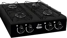 Fogão De Mesa Cooktop Júnior 4 Bocas Preto Compacto Prático E Econômico Portátil A Gás 4 Bocas (Preto)