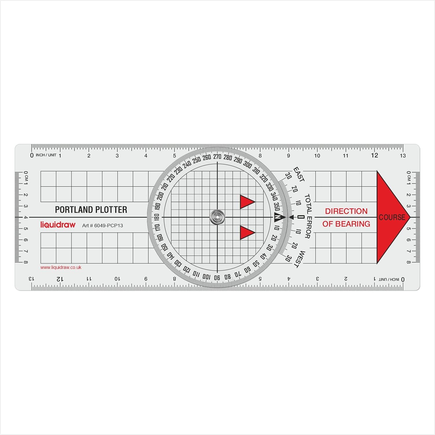Liquidraw Portland Course Plotter Navigation Divider Marine Nautical Protractor