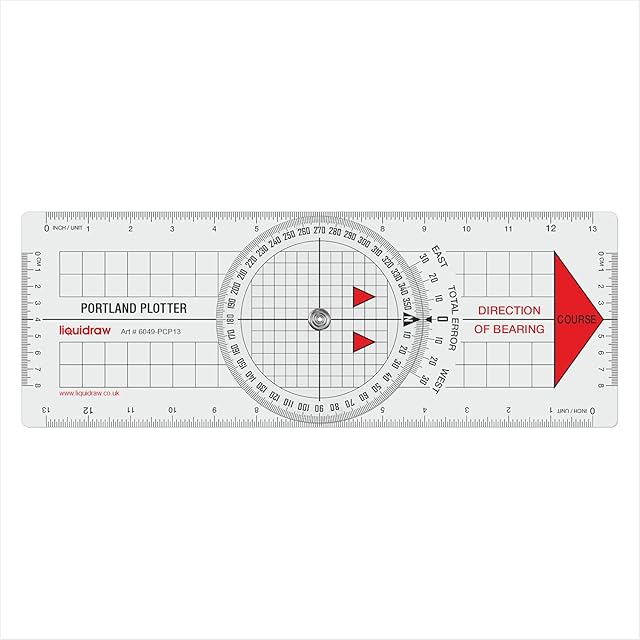 Liquidraw Portland Course Plotter Navigation Divider Marine Nautical Protractor