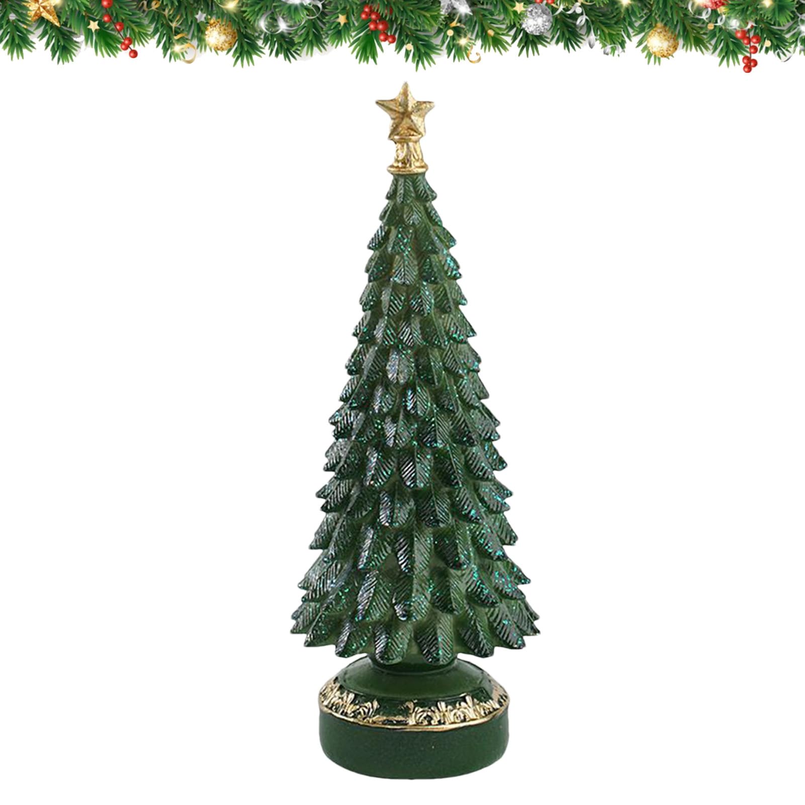 Figurine d'arbre de Noël en résine compacte pour salon