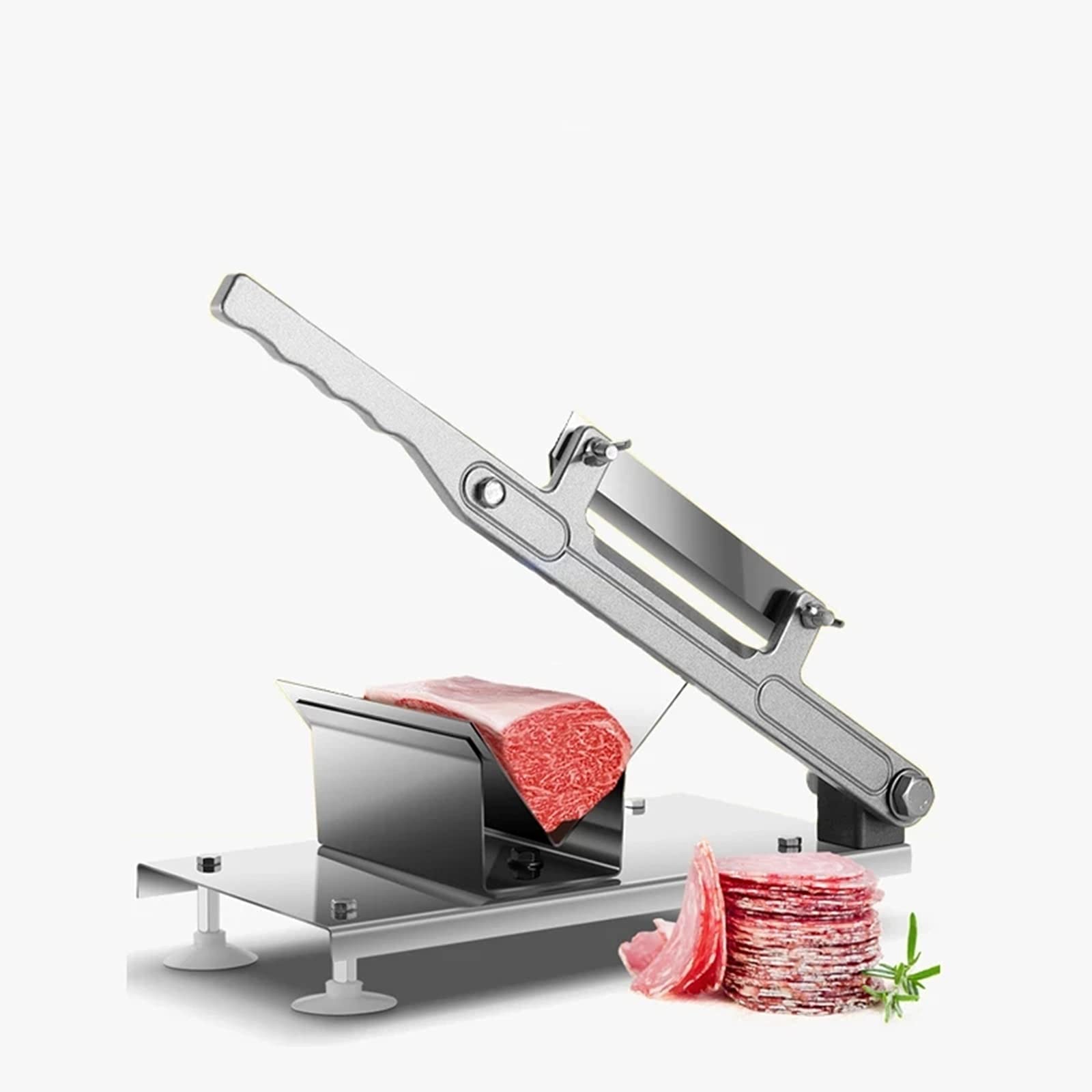 Fleischschneider für den privaten oder gewerblichen Gebrauch, manueller Fleischschneider aus Edelstahl, Multifunktions-Schneidemaschine für Schweinefleisch, Kartoffeln, Gemüse, Hammel, Huhn