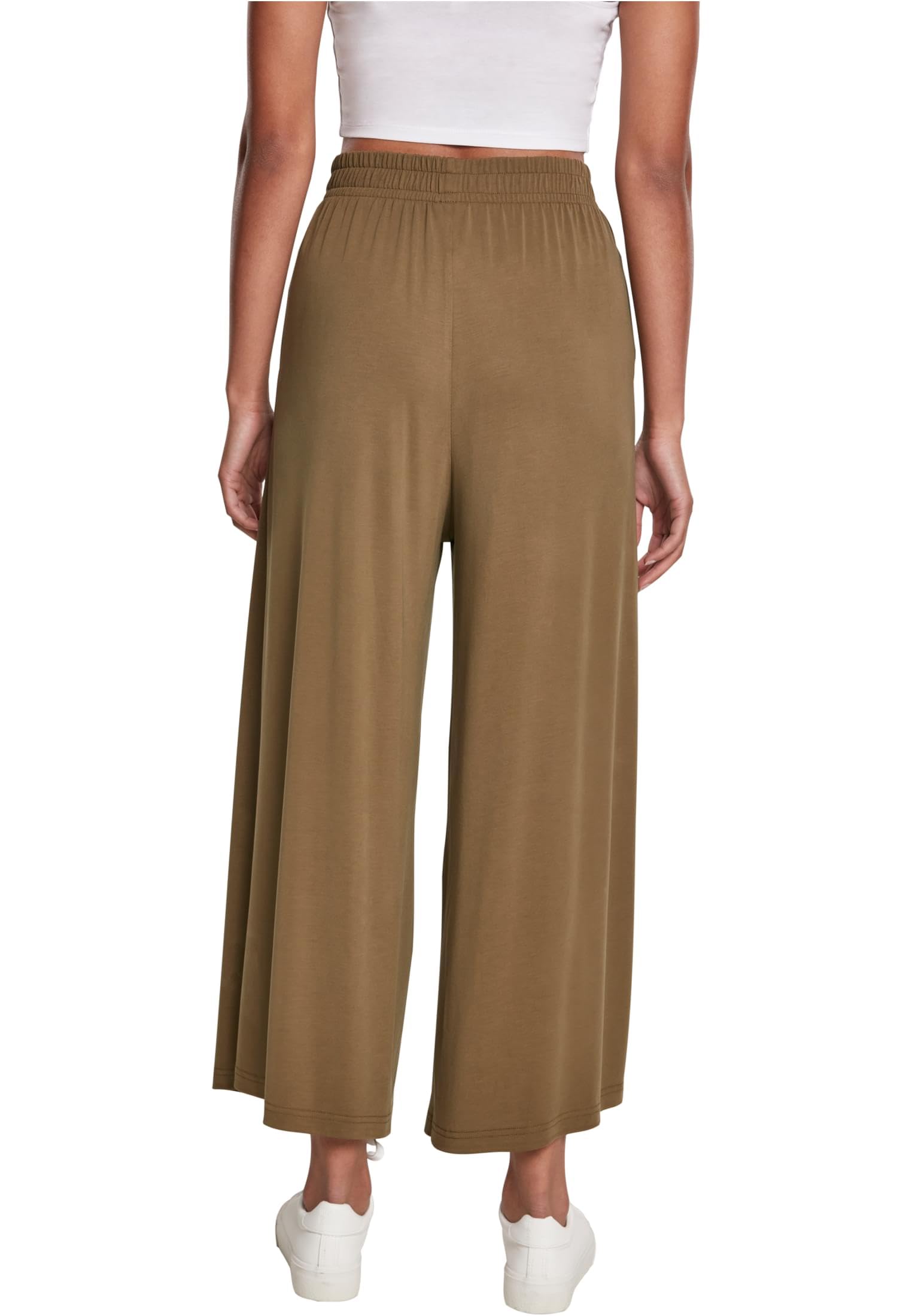 Urban Classics Ladies Modal Culotte Mujer Pantalones de Tela Negro Ancho
