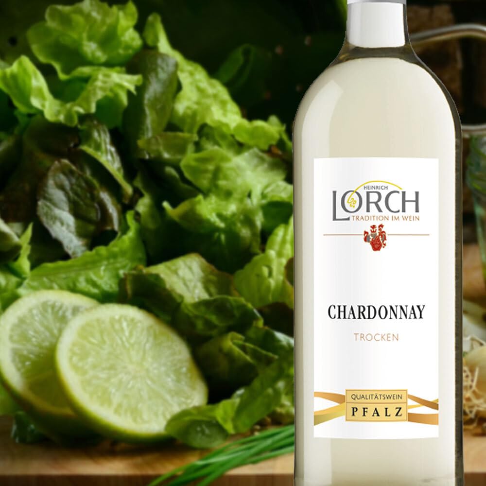 Lorch Chardonnay QbA, trocken, sortenreines Weinpaket + VINOX Winecards (6x1,0l)