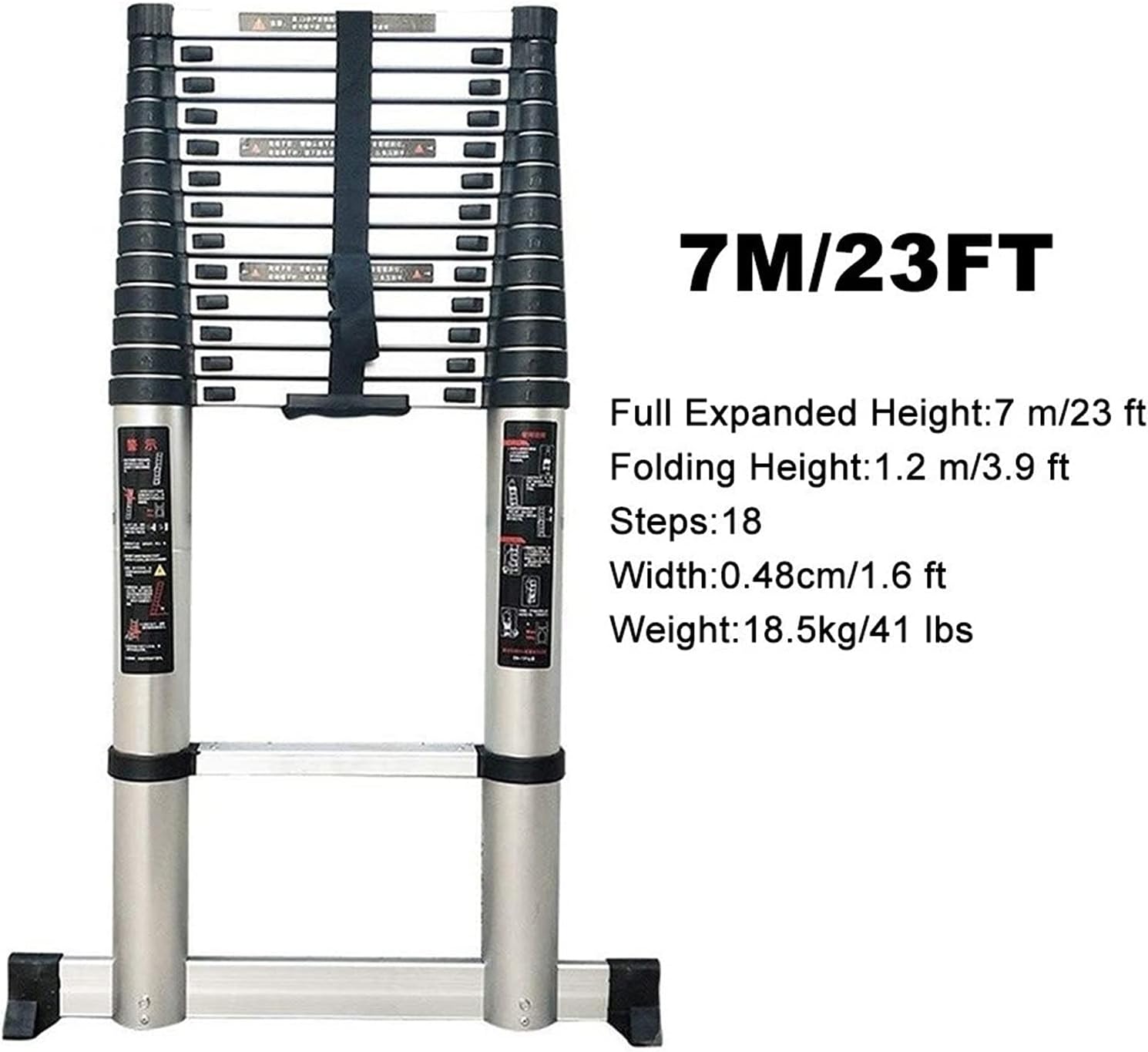Telescopic Ladder Telescopic Ladders Multi-Purpose Extendable Ladder Telescopic Ladder Telescoping Extension Ladder 20ft / 16ft / 12.5ft / 10.5ft, Aluminum Telescopic Ladders for Rooftop RV
