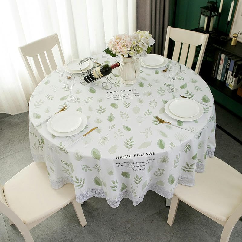 Nappe ronde en PVC essuyable au motif de fleur élégant pour table de salon
