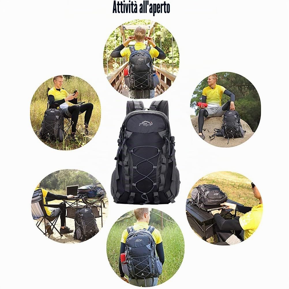 Meisohua Zaino da Hiking Zaino da Trekking Zaino Sportivo all'aperto Uomini e Donne,Zaini da Hiking con Copertura Antipioggia Impermeabile,Zaino per Campeggio, Zaino da Viaggio, Zaino Universitario