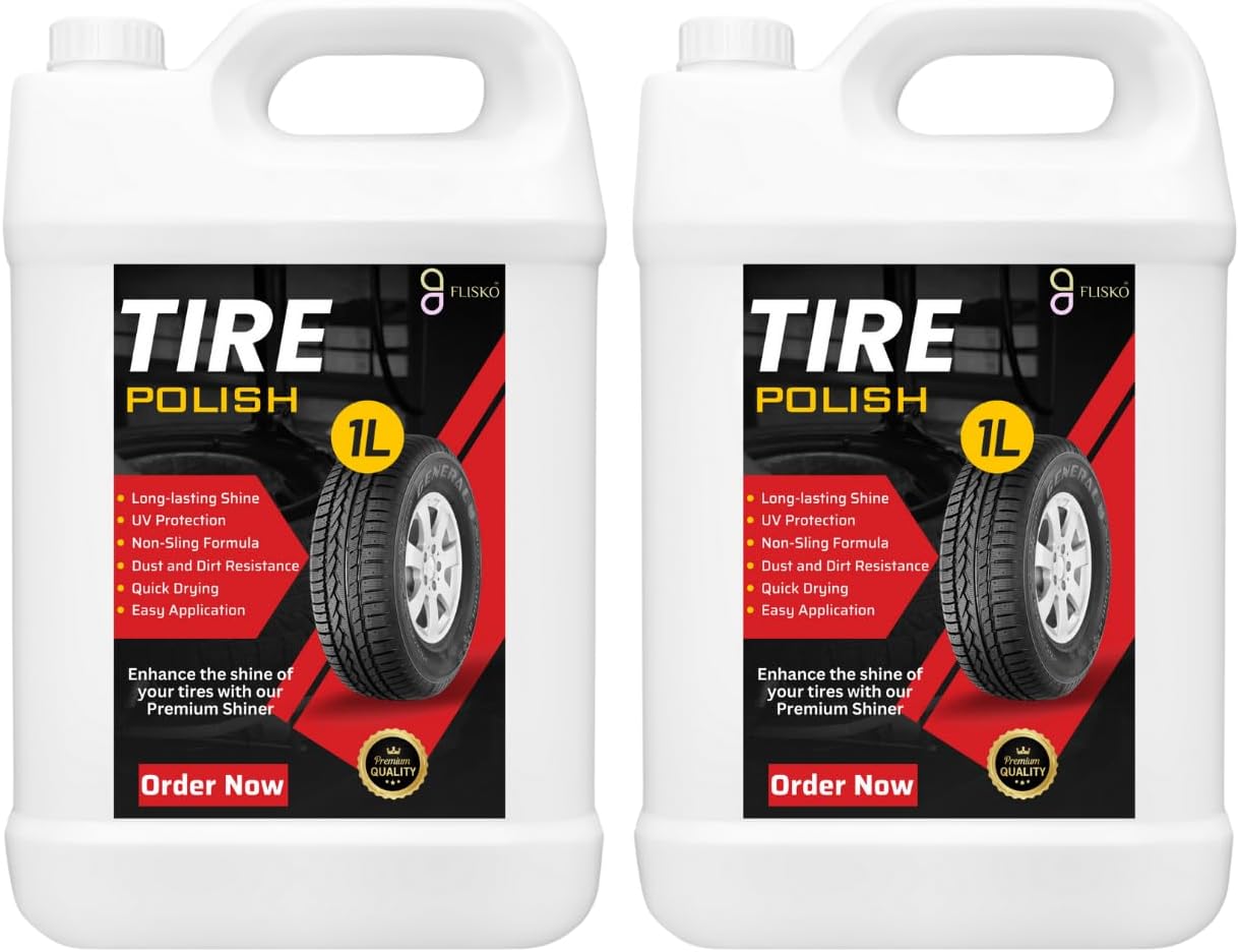 Tyre Polish 2Ltr Protects Surface From UV rays, Fading And Cracking - 2000ml (Pack of 2)