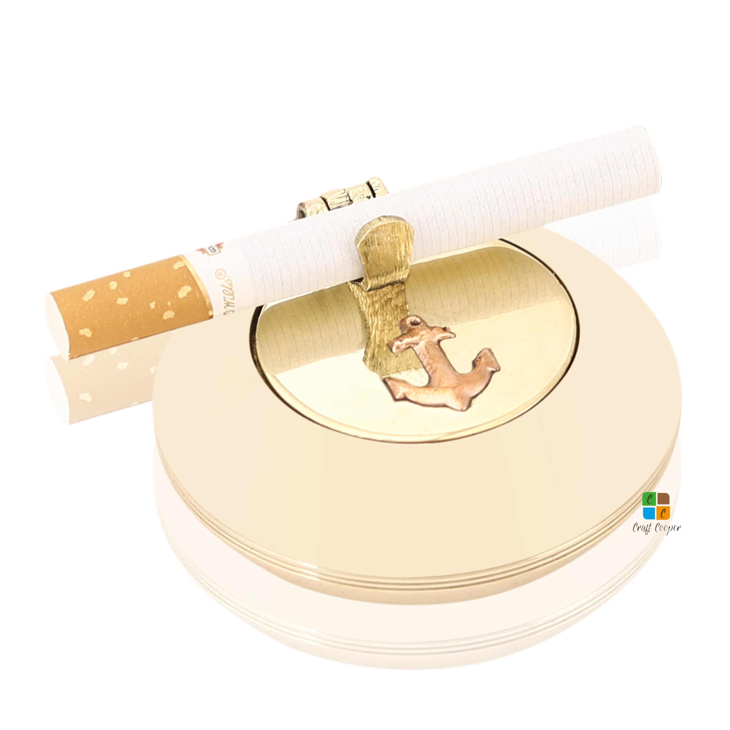 Craft Cooper || Brass Ashtrays For Cigarettes,Cigar Ashtrays,Portable Decorative Modern Ashtray,Modern Stylish Style,For Home Office Indoor Outdoor Patio Use|| Fancy Ash Tray-image-25