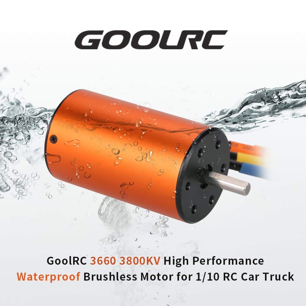 GoolRC Impermeable 3660 3800KV Motor sin escobillas con 60A ESC Combo Set para 1/10 RC Car Truck Motor impermeable