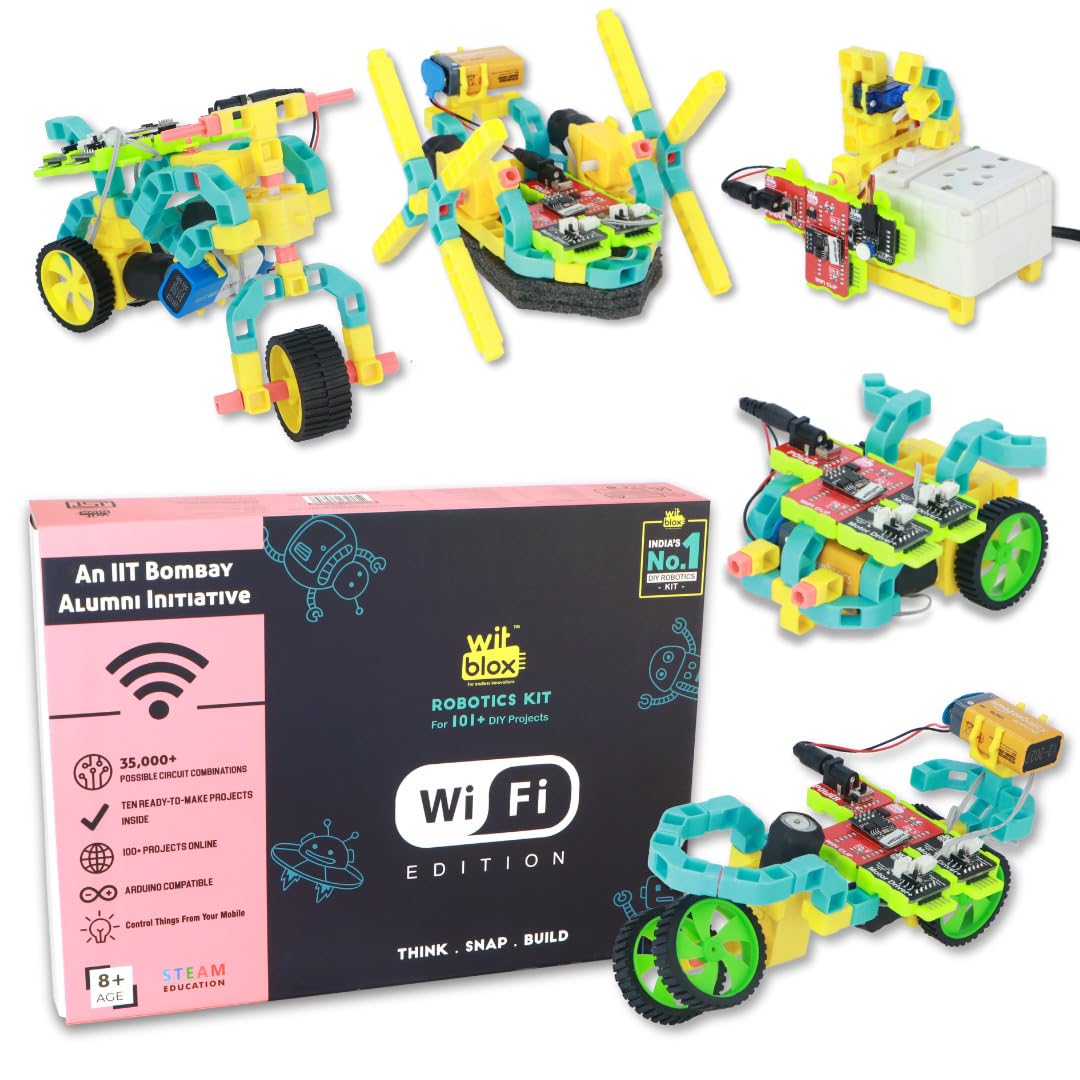 WitBloxIOT Robotics Kit, Science Kit for Kids with 45 101 Projects of Home Automation, Control Things from Mobile Compatible with Arduino Educational Birthday Gift for boy, Girl and Kids