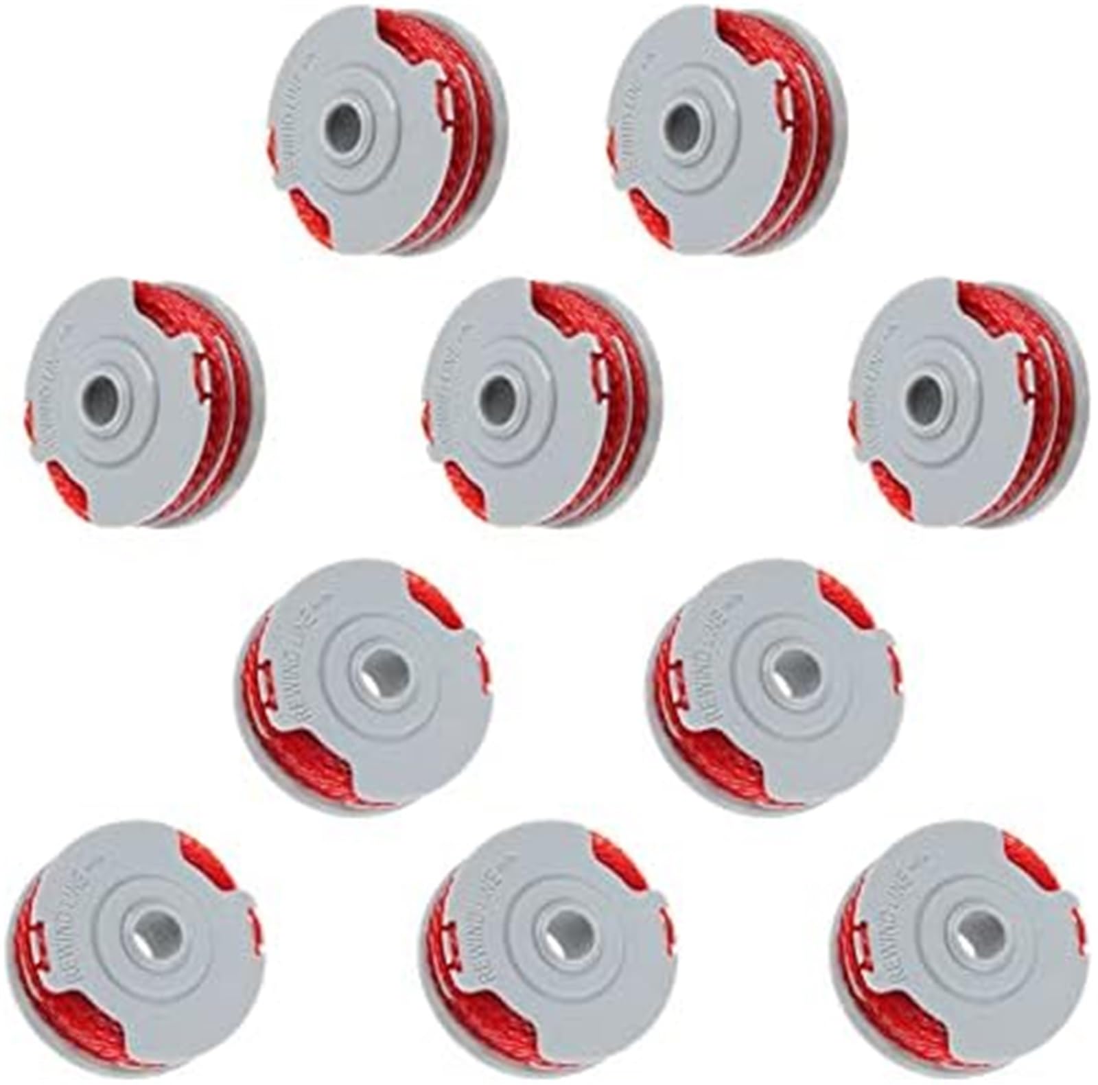 4 carretes de Repuesto para cortadora césped Fly021, Φ1,5 mm, 11 m, Doble alimentación automática, para césped, reemplazo Carrete de cortacésped(Black 10)